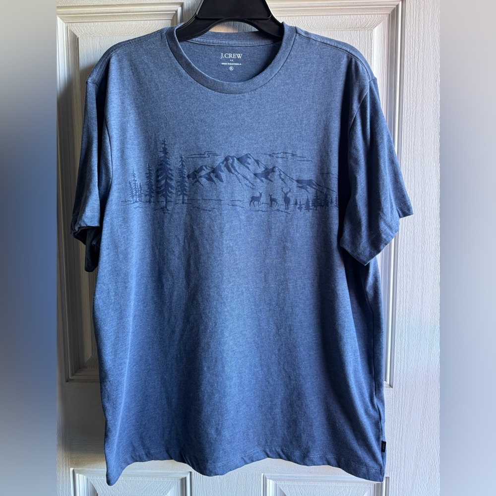 J. Crew Dark Blue Mountain Graphic Tee- Never Worn